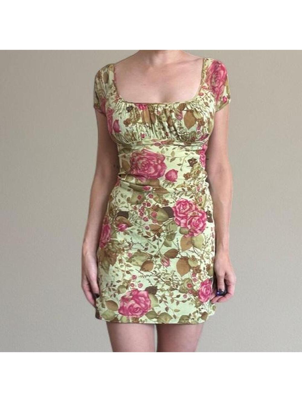 90s floral micromesh mini dress from Kookai.